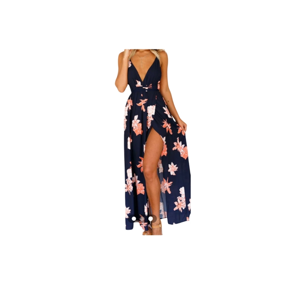 Yoins Maxi Boho Halter Women's dress Size Medium NWT